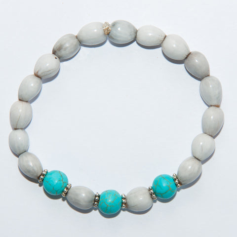 Blessing Bead Bracelet - Agate Turquoise