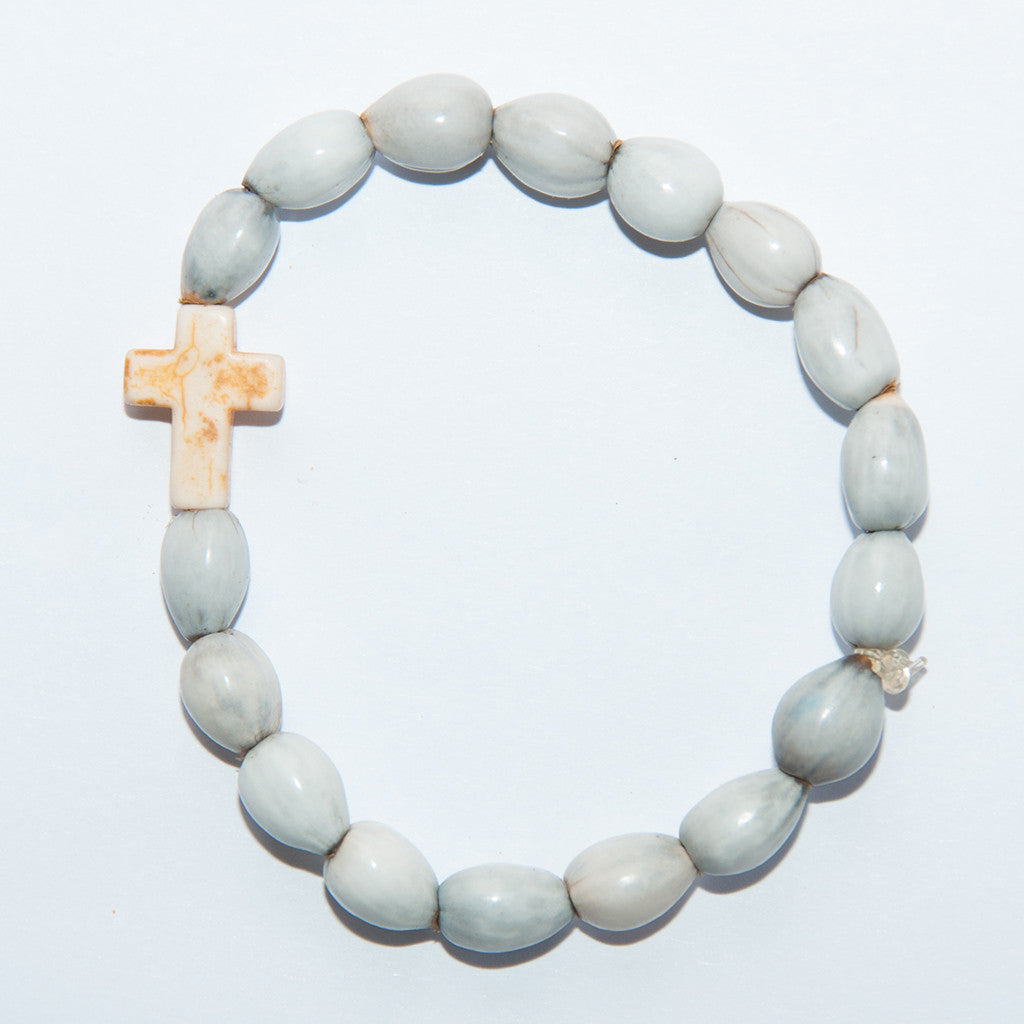 Blessing Bead Bracelet - Cross Ivory Blessing Bead Bracelet - Cross Ivory