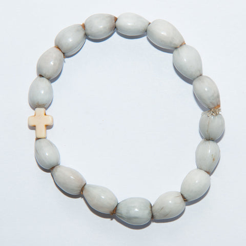 Blessing Bead Bracelet - Cross Ivory Small