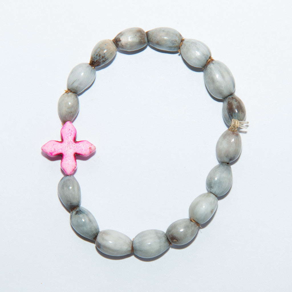 Blessing Bead Bracelet - Cross Square Coral Blessing Bead Bracelet - Cross Square Coral