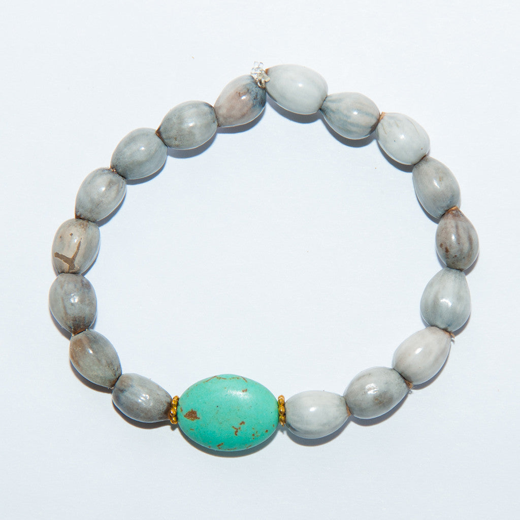 Blessing Bead Bracelet - Oval Turquoise Blessing Bead Bracelet - Oval Turquoise