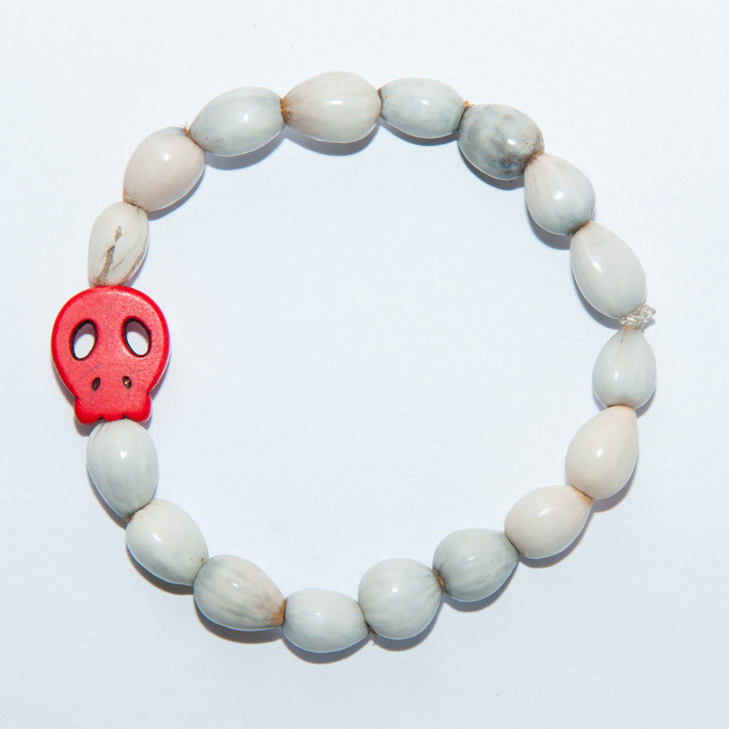 Blessing Bead Bracelet - Skull Red Blessing Bead Bracelet - Skull Red