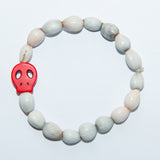 Blessing Bead Bracelet - Skull Red