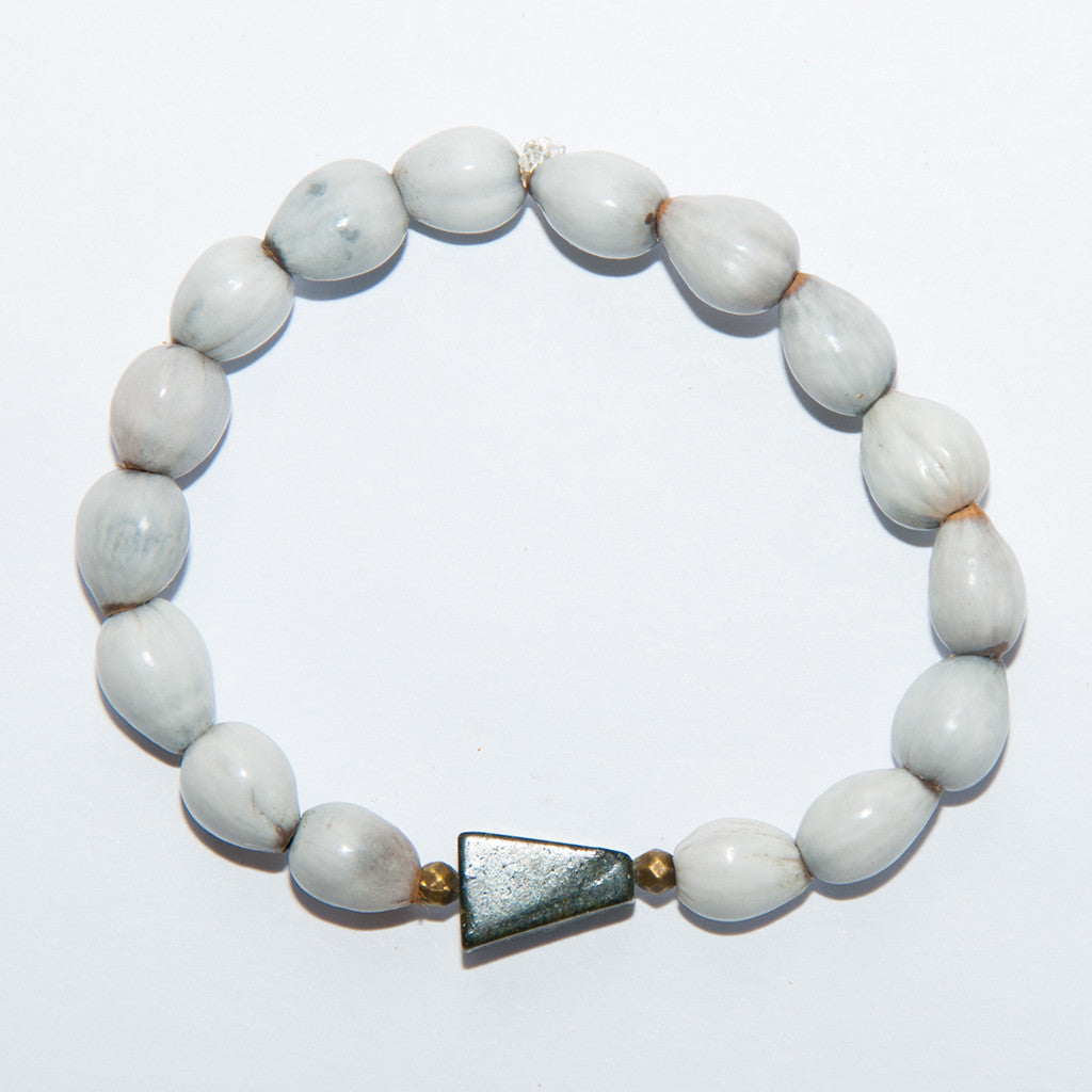 Blessing Bead Bracelet - Wooden Triangle Single Blessing Bead Bracelet - Wooden Triangle Single