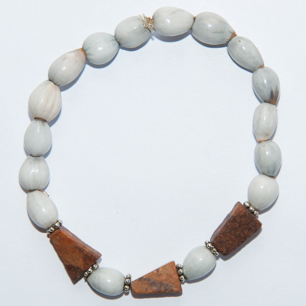 Blessing Bead Bracelet - Wooden Triangle Triple Blessing Bead Bracelet - Wooden Triangle Triple