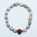 Blessing Bead Bracelet - Wooden Ball Gnarly Silver