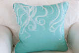Tentacles Teal Throw Pillow
