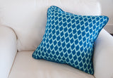 Big Catch Fish Scales Indigo Throw Pillow