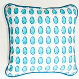 Neo-Color Dots Aqua Throw Pillow