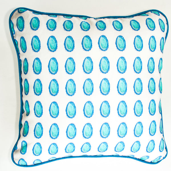 Neo-Color Dots Aqua Throw Pillow