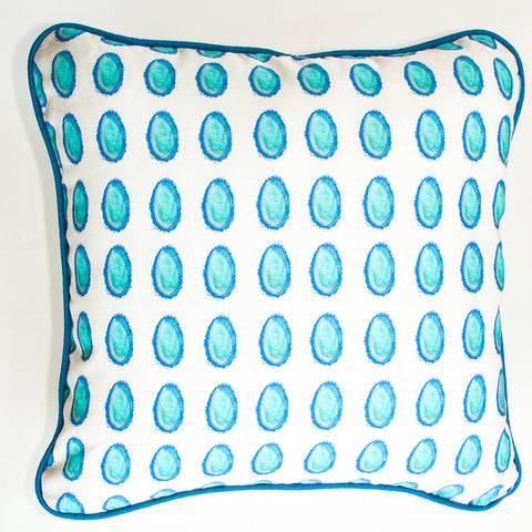 Neo-Color Dots Aqua Throw Pillow