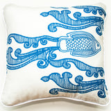 Batik Fish Cream Throw Pillow