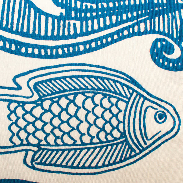 Batik Fish Cream Throw Pillow