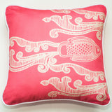 Batik Fish Coral Throw Pillow