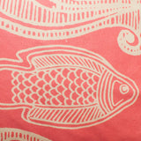 Batik Fish Coral Throw Pillow