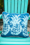 Blue Pineapple Throw Pillow