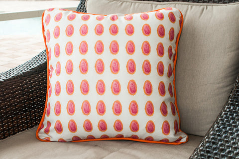 Neo-Color Dots Coral Throw Pillow
