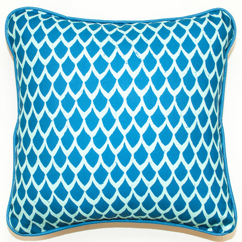 Batik Fish Cream Throw Pillow