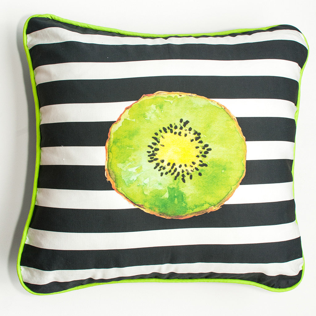 Rad Kiwi Stripe Throw Pillow