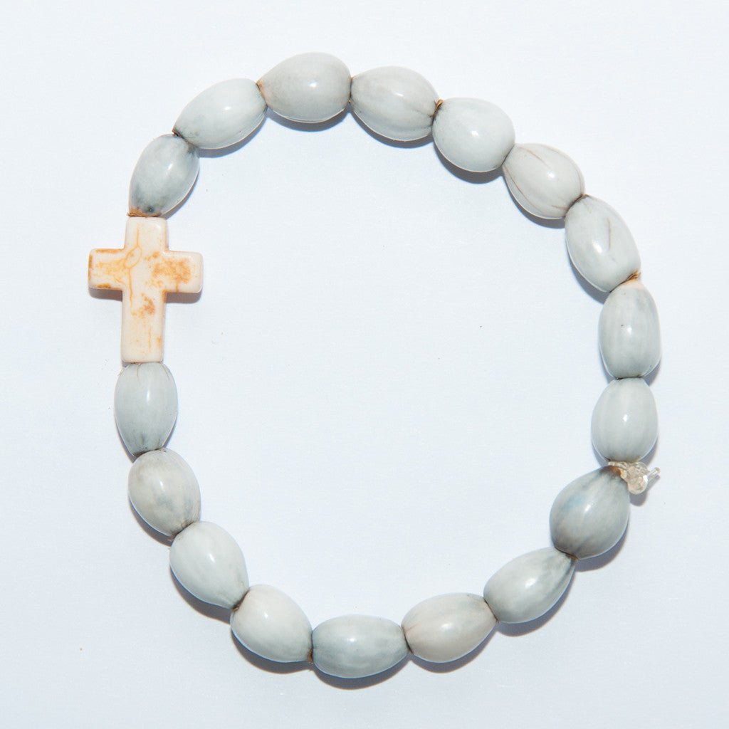 Blessing Bead Bracelet - Cross Ivory