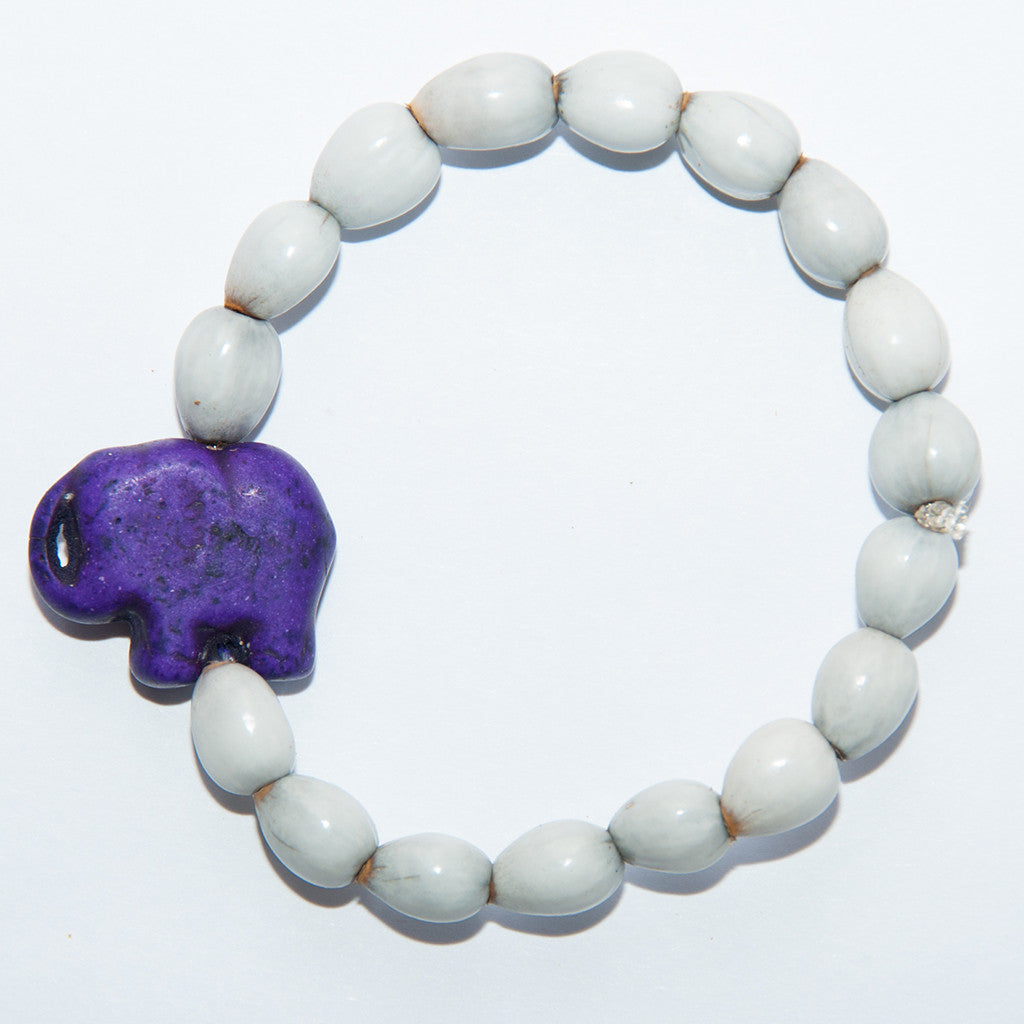 Blessing Bead Bracelet - Elephant Purple