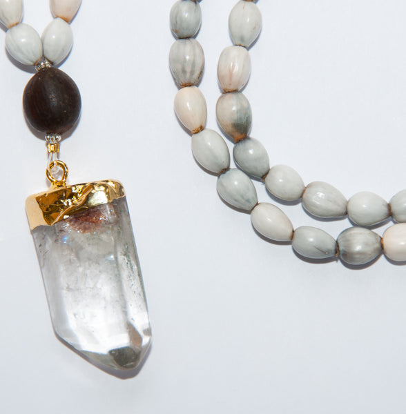 Blessing Bead Necklace - Agate Clear