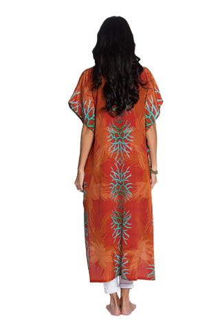 Cabana Caftan — Queen Triton Fire Coral