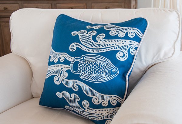 Indigo Batik Long Lumbar pillow