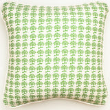 Indian Block Print Green Throw Pillow